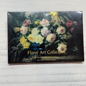 Floral Art Collection Cards and Envelopes Set of 20 Assorted Designs 10 Designs